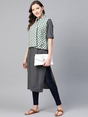 Blue Print Cotton Jacket 4