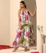 White georgette co-ord set