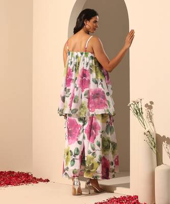 White georgette co-ord set 5