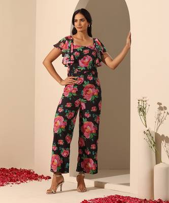 Black georgette jumpsuit 1