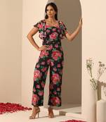 Black georgette jumpsuit