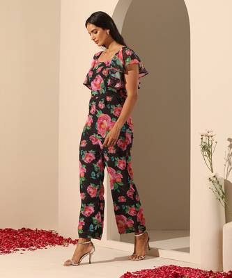 Black georgette jumpsuit 2