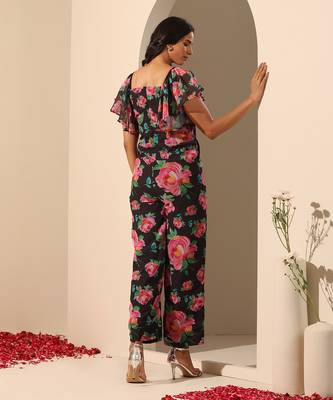 Black georgette jumpsuit 5