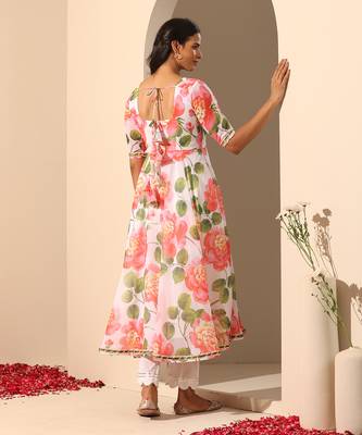 White georgette  anarkali set 5