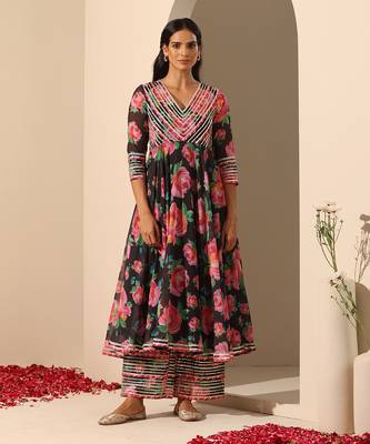 Black georgette anarkali set 2