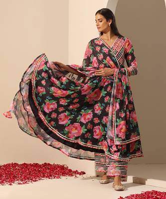 Black georgette anarkali set 4