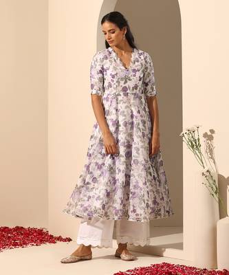 White organza anarkali set 2