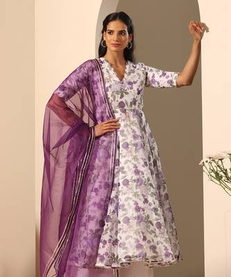 White organza anarkali set 3
