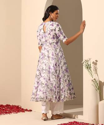 White organza anarkali set 5