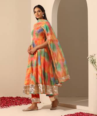 orange georgette anarkali set 3