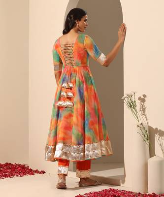 orange georgette anarkali set 5
