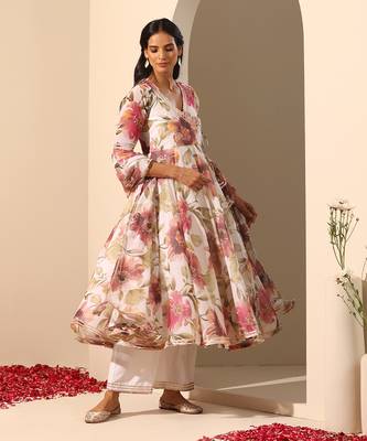 White georgette angrakha set 3