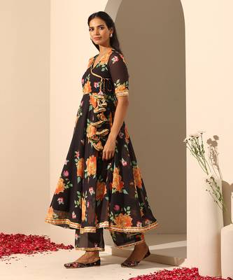 Black georgette angrakha set 2