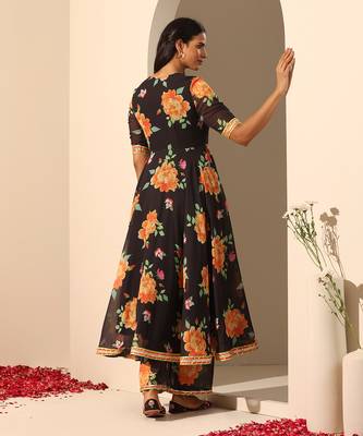 Black georgette angrakha set 5