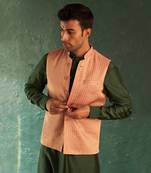 Rose pink tissue stripe bundi