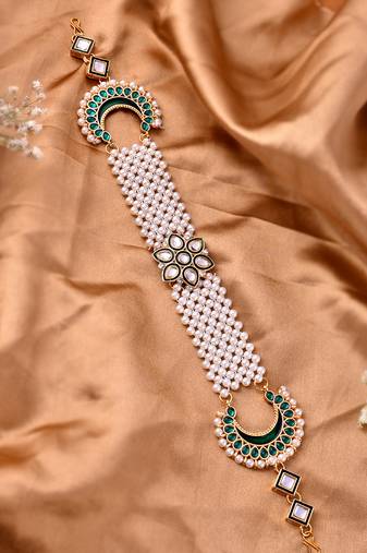 Rajasthani kundan pearl bridal matha patti