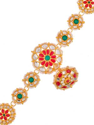 Kundan rajputi borla matha patti hairband 3