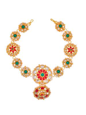 Kundan rajputi borla matha patti hairband 4