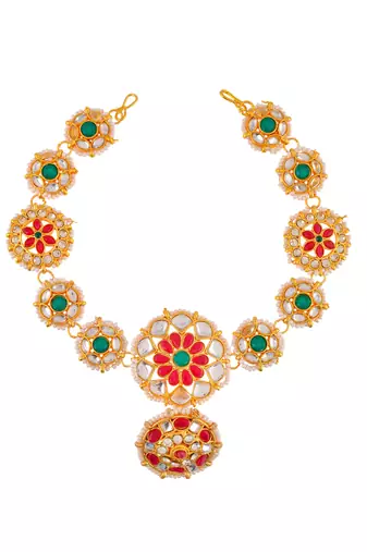 Kundan rajputi borla matha patti hairband