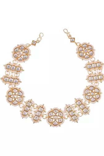 Gold plated kundan matha patti