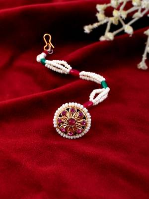 Ethnic pearl borla sheeshphool 1
