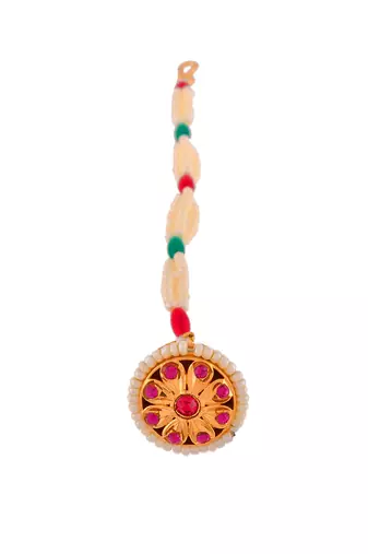 Ethnic pearl borla sheeshphool