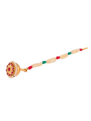 Ethnic pearl borla sheeshphool 4