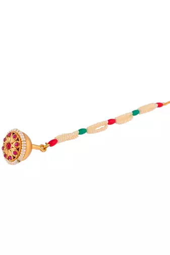 Ethnic pearl borla sheeshphool