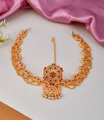 Cz handcrafted wedding borla sheeshpatti