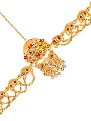 Cz handcrafted wedding borla sheeshpatti 3