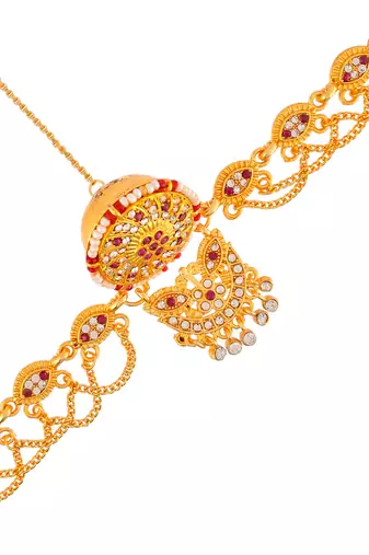 Cz handcrafted wedding borla sheeshpatti