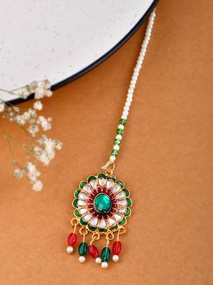 Meenakari kundan matha tikka 1