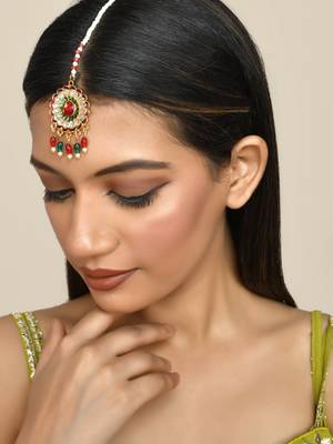 Meenakari kundan maang tikka 2
