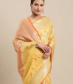 Gold woven tissue saree with blouse