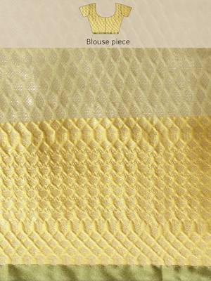 Gold woven tissue saree with blouse 3