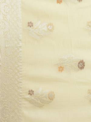 Beige woven pure cotton saree with blouse 3
