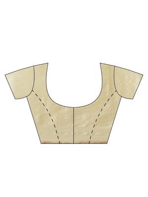 Beige woven pure cotton saree with blouse 4