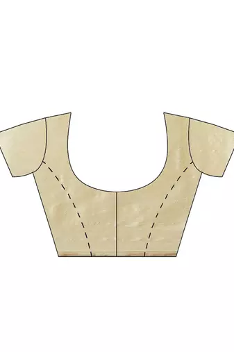 Beige woven pure cotton saree with blouse