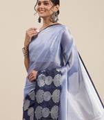 Blue woven tissue saree with blouse