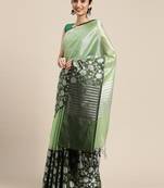 Green woven tissue saree with blouse