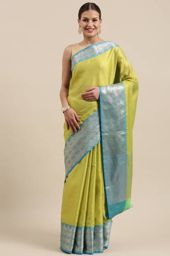 Gold woven tissue saree with blouse
