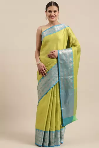 Gold woven tissue saree with blouse