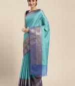 Blue woven tissue saree with blouse