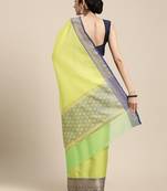 Green woven tissue saree with blouse