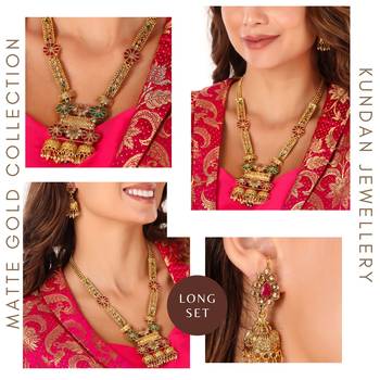 Mansiyaorange matte gold multi colour floral motif long rani haar with mangtikka set for women 3