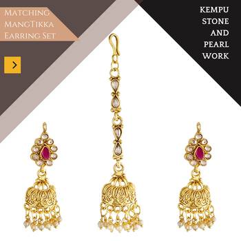 Mansiyaorange matte gold multi colour floral motif long rani haar with mangtikka set for women 4