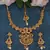 Mansiyaorange matte gold multi colour floral theme choker set  with mangtikka for women