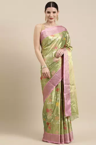 Gold woven tissue saree with blouse