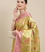 Gold woven tissue saree with blouse