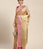 Gold woven tissue saree with blouse